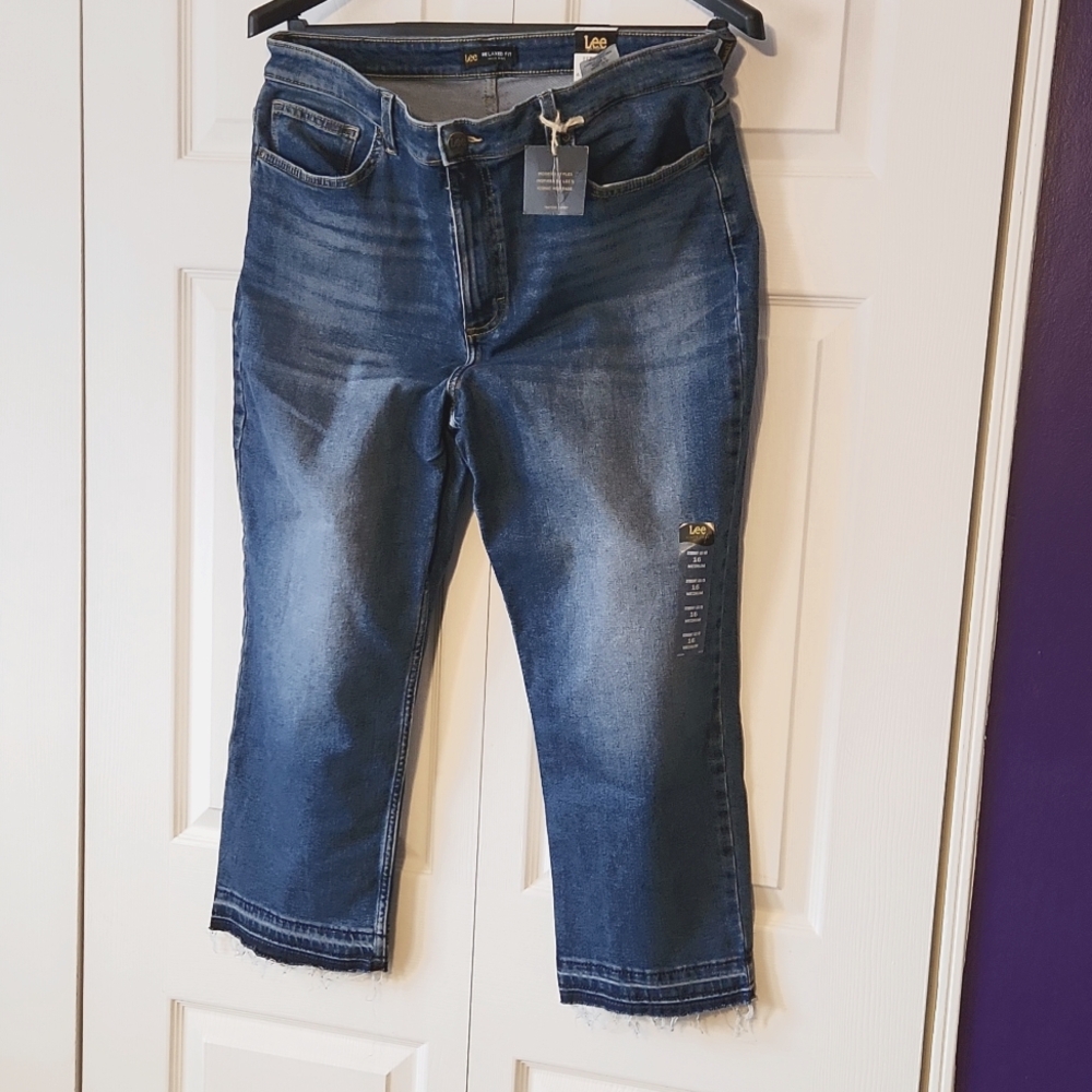 Lee Glory Straight Leg Crop Denim High Rise Relaxed Fot - 16M